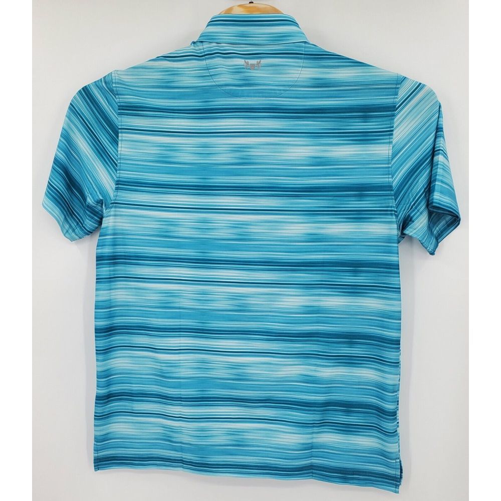 Hickey Freeman Aqua Golf Polo Shirt Men's Size Small Wicking UPF Ret $94 New - Picture 2 of 6